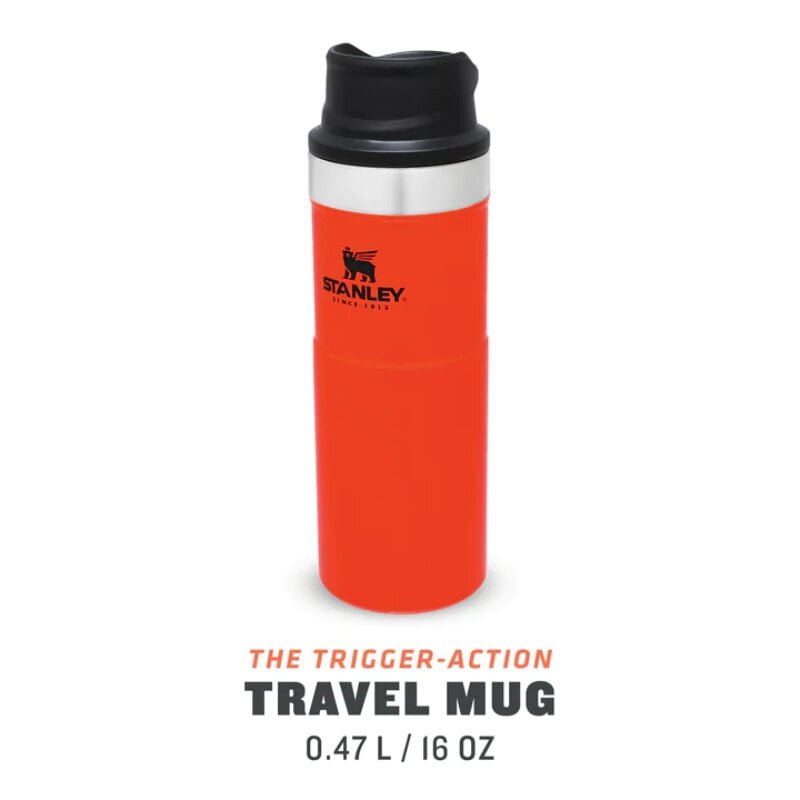 Termospullo The Trigger-Action Travel Mug Classic 0,47 l oranssi/sininen hinta ja tiedot | Termoskannut ja termosmukit | hobbyhall.fi