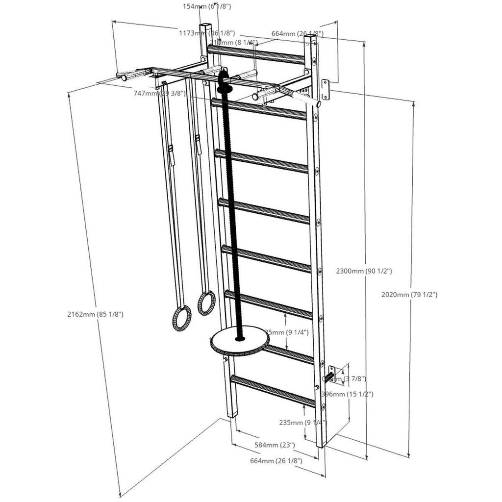 Voimistelutikkaat BenchK 221W + A204 hinta ja tiedot | Puolapuut ja voimisteluseinät | hobbyhall.fi