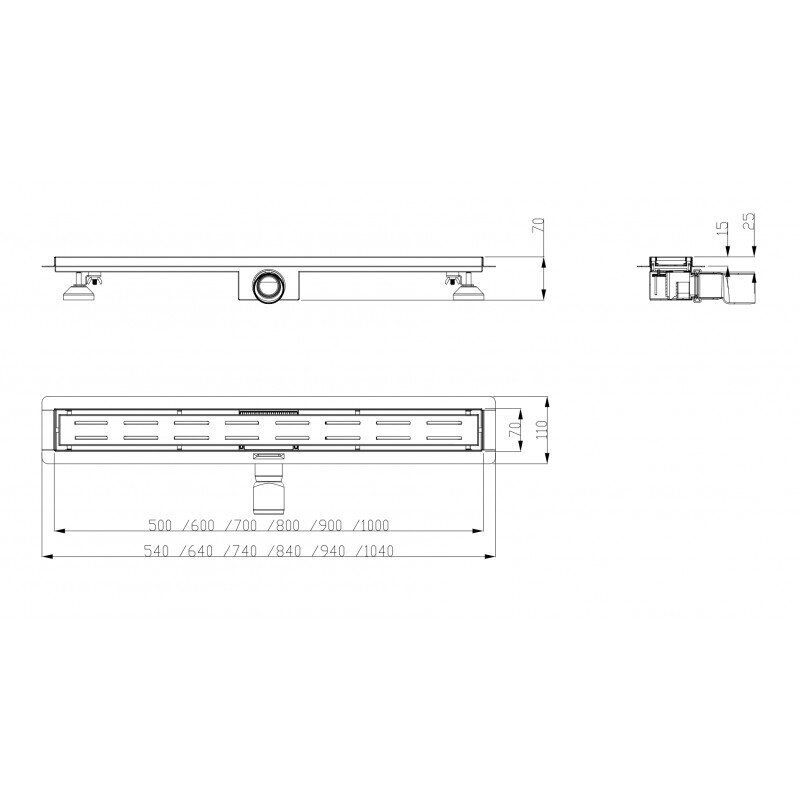 Sadelinja 700mm hinta ja tiedot | Lattiakaivot | hobbyhall.fi