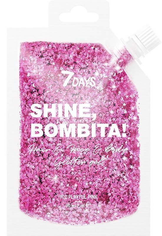 Glitter kasvoille, vartalolle ja hiuksille 7 Days Shine Bombita 901 Playful Pink, 90 ml hinta ja tiedot | Silmämeikit | hobbyhall.fi