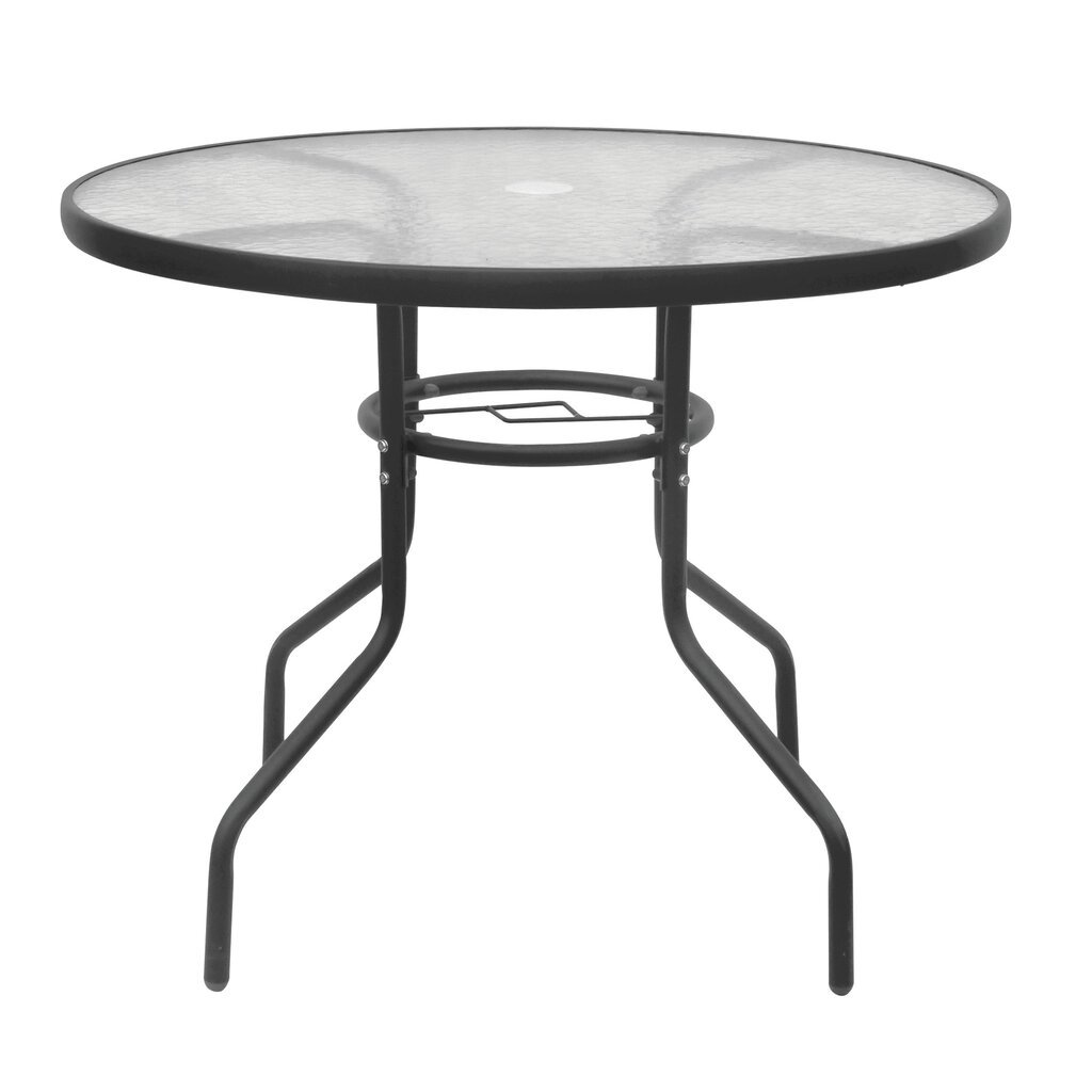 Jupiter-pöytä, 90 cm, musta hinta ja tiedot | Puutarhapöydät | hobbyhall.fi