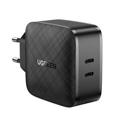 Seinälaturi UGREEN CD216, 2 x USB-C, 66 W, PD (musta) hinta ja tiedot | Ugreen Puhelimet, älylaitteet ja kamerat | hobbyhall.fi