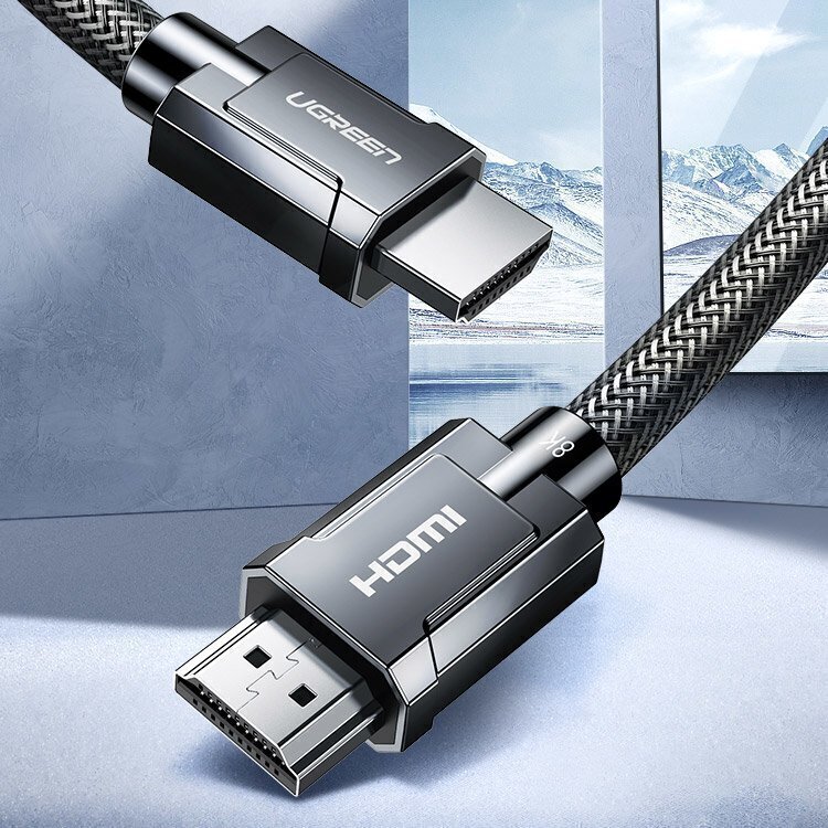 Kaapeli Ugreen HDMI 2.1, 8K 60 Hz / 4K 120 Hz 3D 48 Gbps HDR VRR QMS ALLM eARC QFT, 2 m, harmaa (HD135 70321) hinta ja tiedot | Kaapelit ja adapterit | hobbyhall.fi