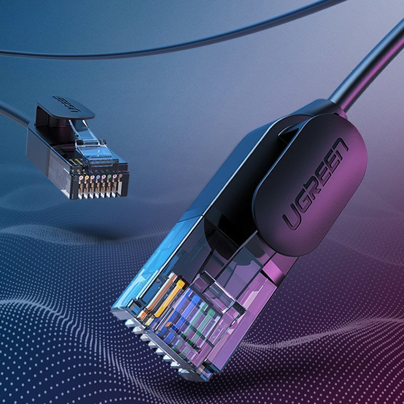 Ugreen Ethernet -kaapeli RJ45 Cat 6A UTP 1000Mbps 1 m musta (70332) hinta ja tiedot | Kaapelit ja adapterit | hobbyhall.fi