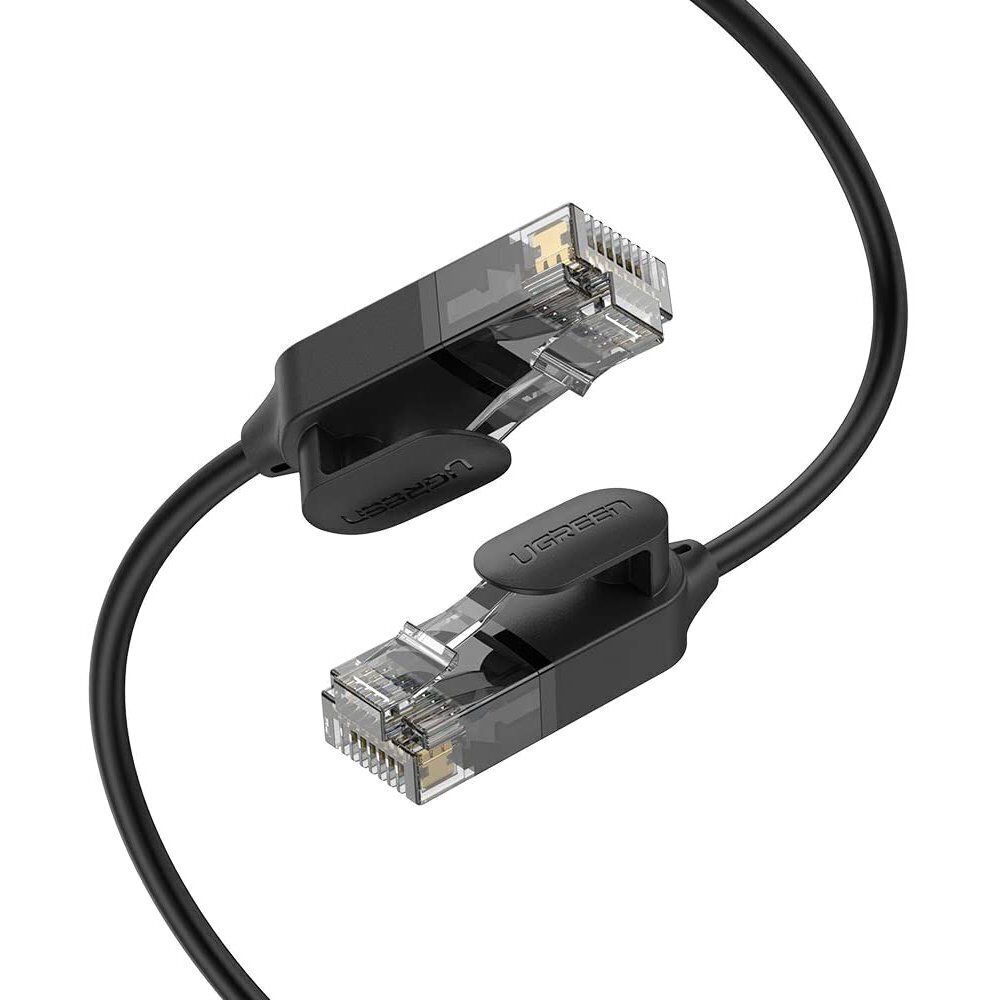 Ugreen Ethernet -kaapeli RJ45 Cat 6A UTP 1000Mbps 1 m musta (70332) hinta ja tiedot | Kaapelit ja adapterit | hobbyhall.fi