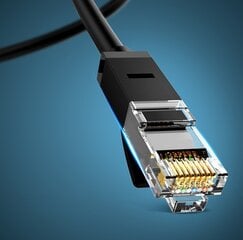Ugreen Ethernet RJ45 litteä verkkokaapeli, Cat.6, UTP, 15m, musta hinta ja tiedot | Kaapelit ja adapterit | hobbyhall.fi