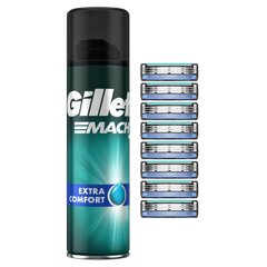 Setti Gillette Mach3: partakoneen terät, 8 kpl. + Mach3 geeli, 200ml hinta ja tiedot | Parranajo ja karvanpoisto | hobbyhall.fi