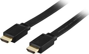 DELTACO Deltaco HDMI-1050F - 5m HDMI flad Sort hinta ja tiedot | Kaapelit ja adapterit | hobbyhall.fi