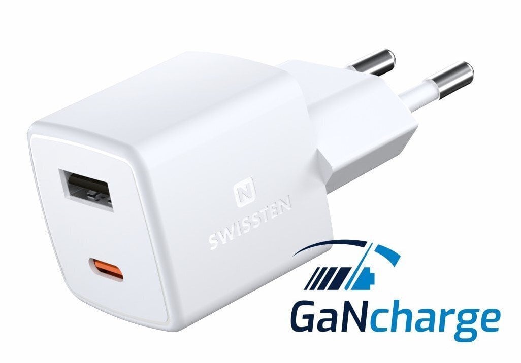 Swissten GaN Mini Travel, USB-C, 3A hinta ja tiedot | Puhelimen laturit | hobbyhall.fi