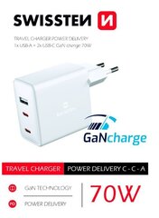 Swissten GaN Travel, USB-C, 3A hinta ja tiedot | Puhelimen laturit | hobbyhall.fi