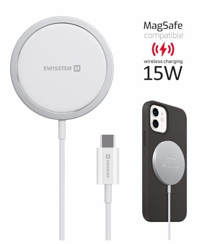 Swissten MagStick, Wireless/USB-C, 2A hinta ja tiedot | Puhelimen laturit | hobbyhall.fi