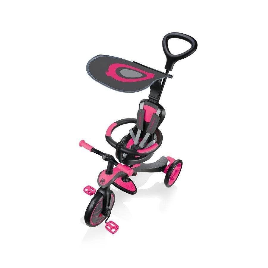 Potkulauta GLOBBER Trike Explorer 4in1, pinkki, 632-110 hinta ja tiedot | Kolmipyörät | hobbyhall.fi