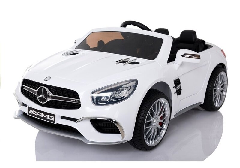 Mercedes lasten sähköauto SL65 LCD:llä, valkoinen