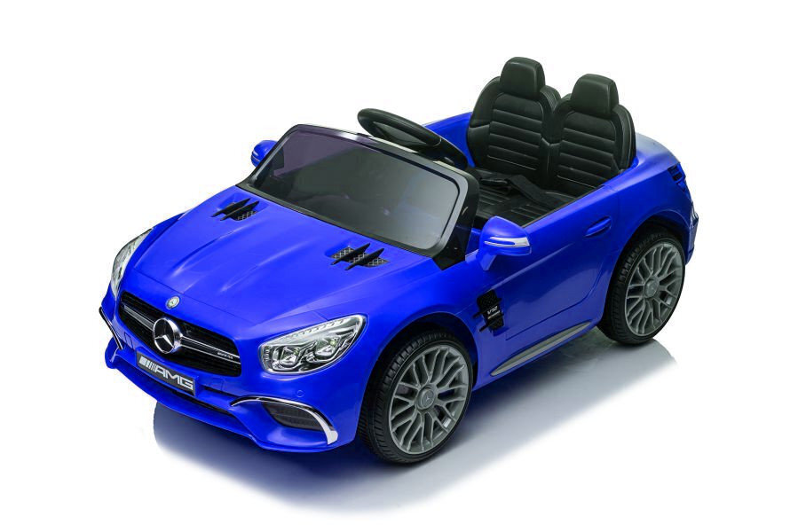 Kaksipaikkainen sähköauto lapsille Mercedes SL65 S Lean Cars, sininen hinta ja tiedot | Lasten sähköautot | hobbyhall.fi
