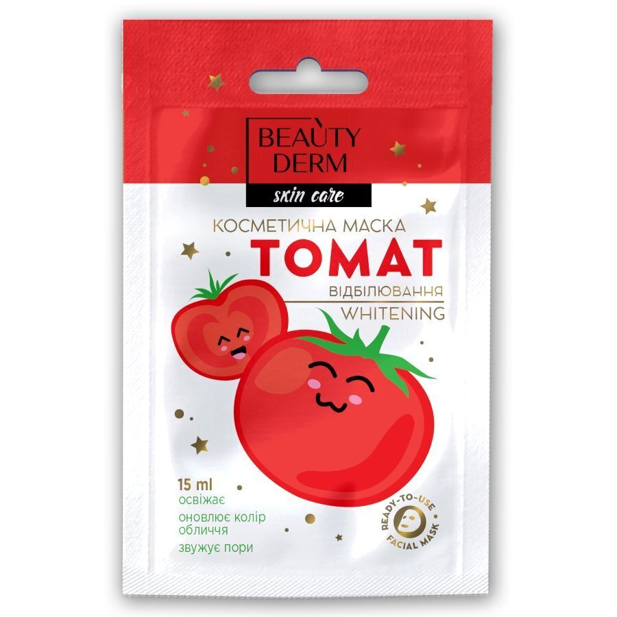 Valkaiseva kangasnaamio Beautyderm Tomato, 15 ml hinta ja tiedot | Kasvonaamiot ja silmänalusaamiot | hobbyhall.fi