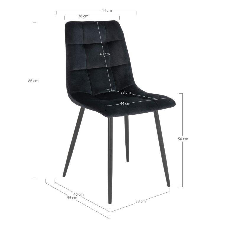 2 tuolin setti Middelfart, musta hinta ja tiedot | Ruokapöydän tuolit | hobbyhall.fi