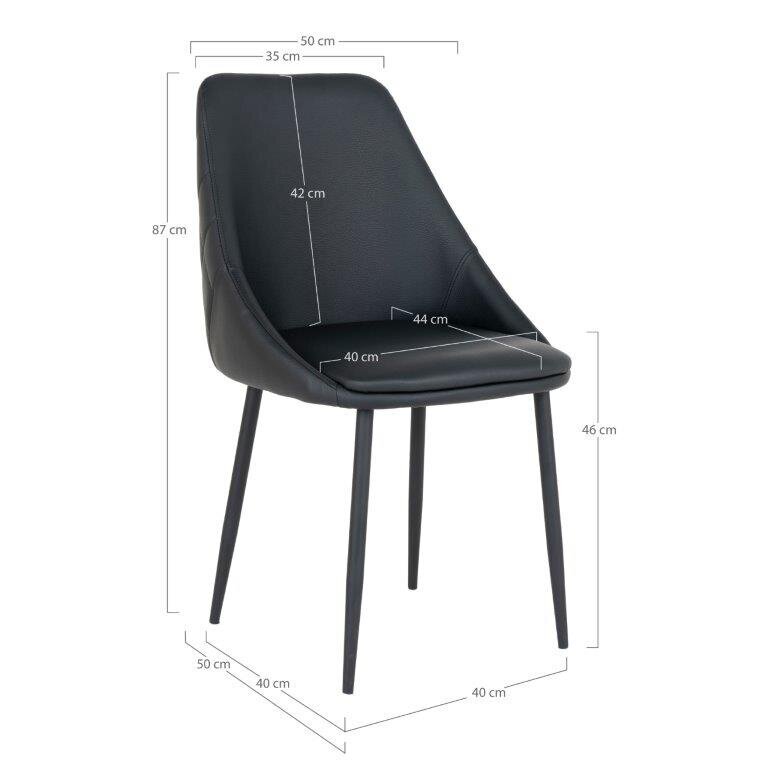 2 tuolin setti Porto, musta hinta ja tiedot | Ruokapöydän tuolit | hobbyhall.fi