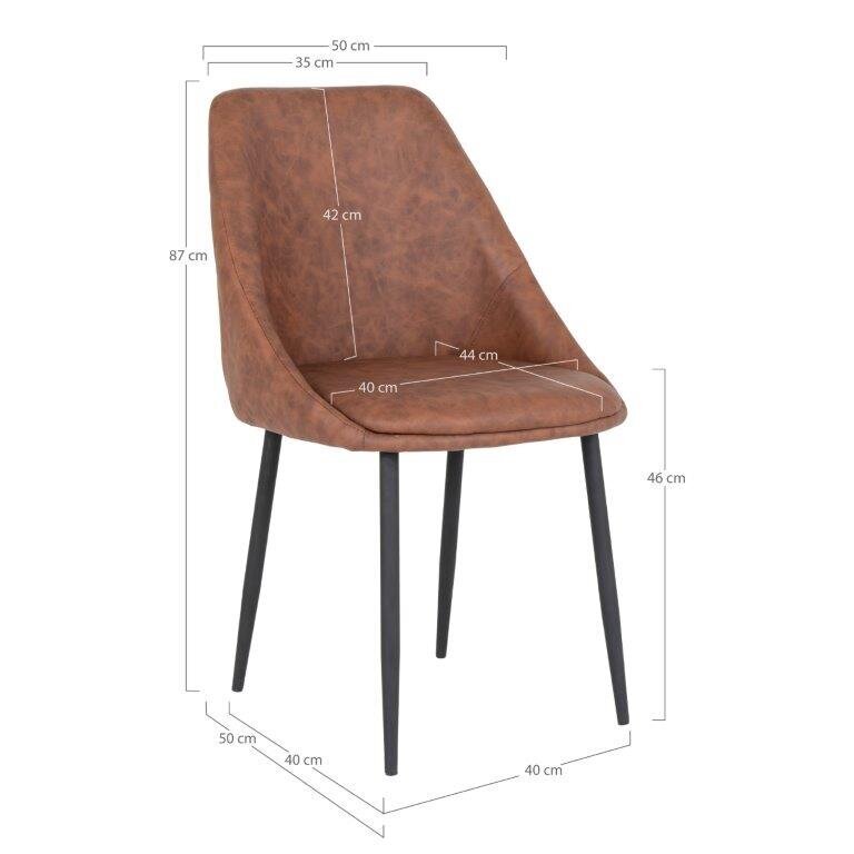 2 tuolin setti Porto, ruskea hinta ja tiedot | Ruokapöydän tuolit | hobbyhall.fi