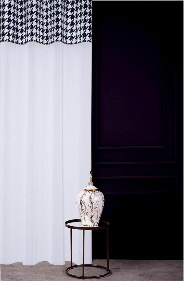 Iconic Chic Light -verho, 140 x 270 cm, musta / valkoinen hinta ja tiedot | Verhot | hobbyhall.fi