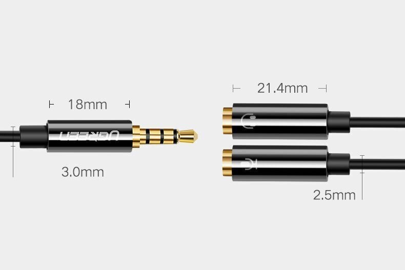 Kaapeli Ugreen 3,5 mm minijakki, 20 cm (AV141 30620). hinta ja tiedot | Kaapelit ja adapterit | hobbyhall.fi