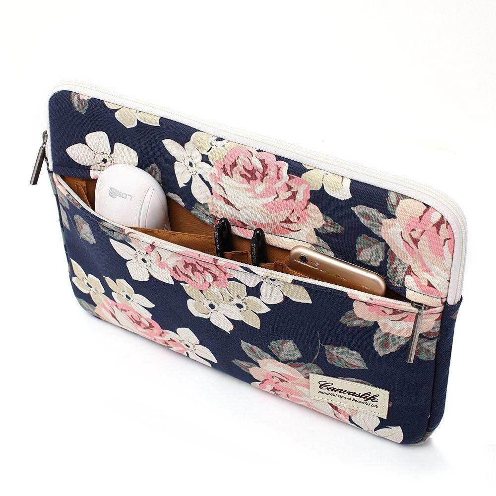 CANVASLIFE SLEEVE LAPTOP 13-14 BLUE CAMELLIA hinta ja tiedot | Tietokonelaukut | hobbyhall.fi