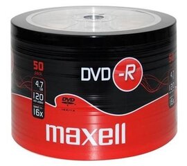 DVD-R-levyt, Maxell, 4,7 GB, 16X, 120 min., 50 kpl hinta ja tiedot | Vinyylilevyt, CD-levyt, DVD-levyt | hobbyhall.fi