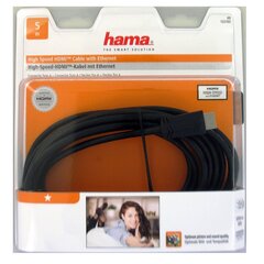 Hama HDMI 1.4 kaapeli / 5m hinta ja tiedot | Kaapelit ja adapterit | hobbyhall.fi