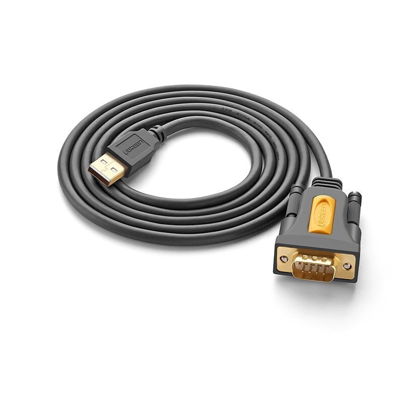 Kaapelisovitin Ugreen USB - RS -232 (uros), 2 m, musta (CR104 20222). hinta ja tiedot | Kaapelit ja adapterit | hobbyhall.fi