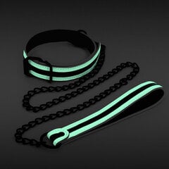 GLO BONDAGE COLLAR AND LEASH GREEN hinta ja tiedot | BDSM ja fetissit | hobbyhall.fi