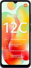 Xiaomi Redmi 12C 3/64GB Graphite Gray MZB0DKXEU hinta ja tiedot | Matkapuhelimet | hobbyhall.fi