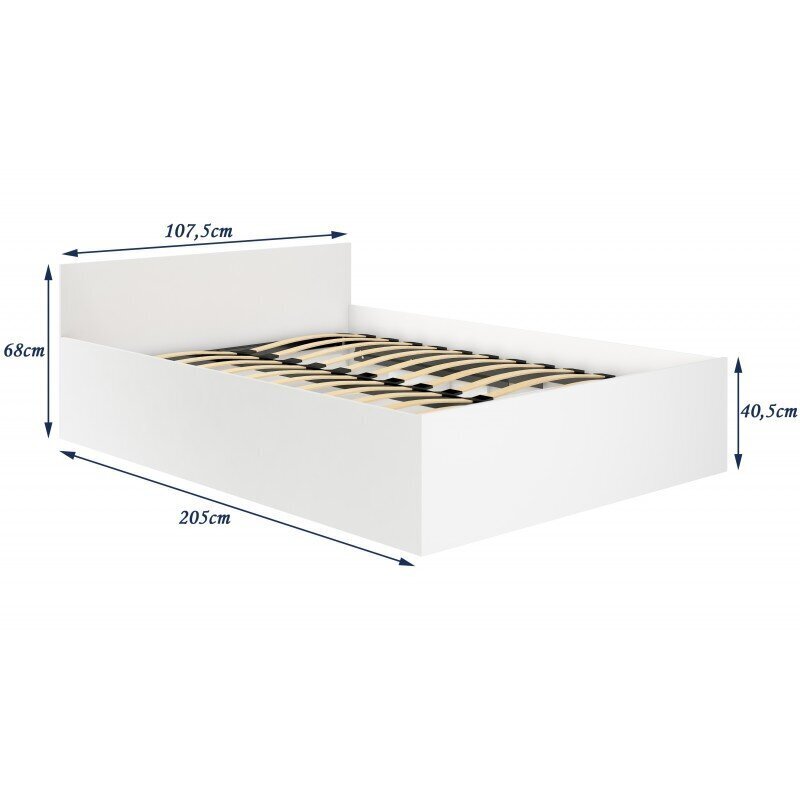 Sänky patjalla NORE CLP 100x200 cm, valkoinen hinta ja tiedot | Sängyt | hobbyhall.fi