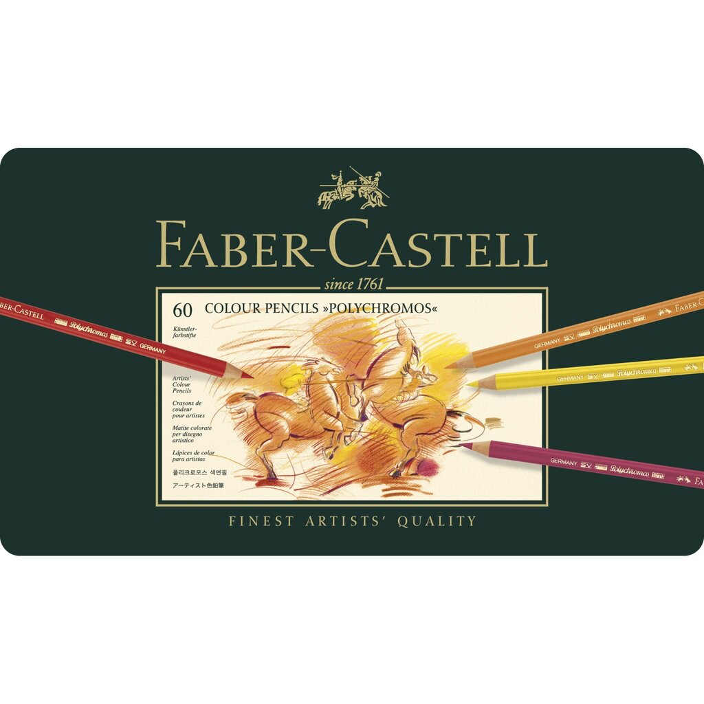 Värikynät Faber-Castell Polychromos, 60 väriä hinta ja tiedot | Taide- ja askartelutarvikkeet | hobbyhall.fi