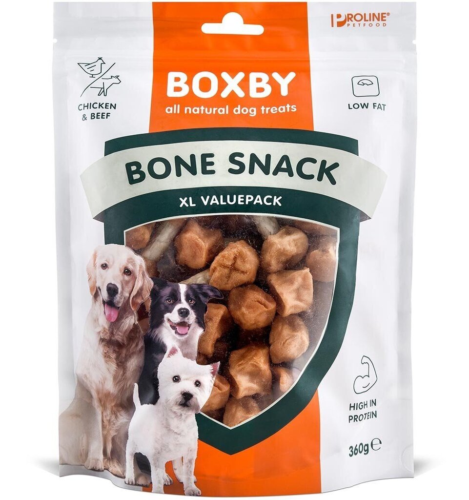 Boxby Bone Snack, 360 g luonnonmukainen koiran herkku, kananlihaa sisältävä hinta ja tiedot | Koiran herkut | hobbyhall.fi