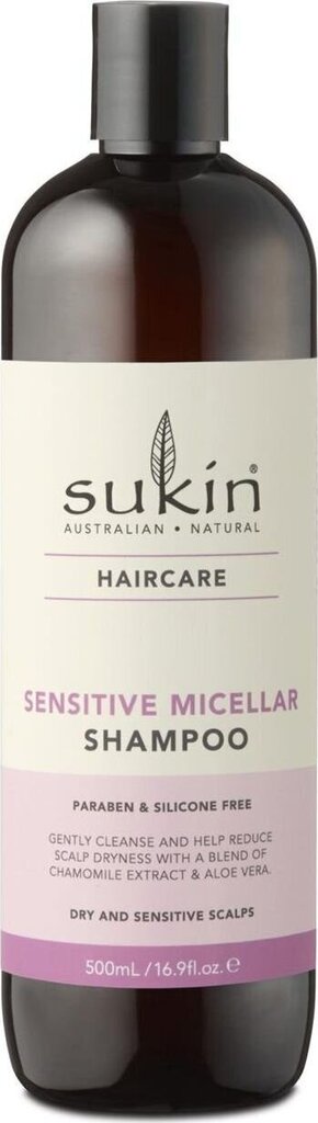 Sukin Sensitive Micellar Shampoo, 500 ml hinta ja tiedot | Shampoot | hobbyhall.fi