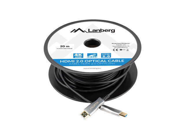 Lanberg CA-HDMI-20FB-0200-BK hinta ja tiedot | Kaapelit ja adapterit | hobbyhall.fi