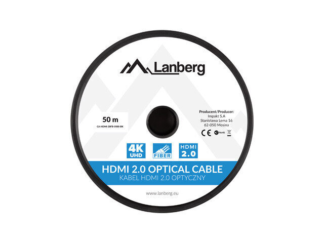 Lanberg CA-HDMI-20FB-0500-BK hinta ja tiedot | Kaapelit ja adapterit | hobbyhall.fi