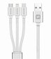 Swissten Textile 3in1 datakaapeli Lightning/USB-C/MircoUSB 1,2 m Hopea hinta ja tiedot | Kaapelit ja adapterit | hobbyhall.fi