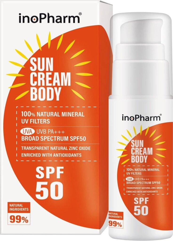 Aurinkovoide InoPharm SPF 30, 100 g hinta ja tiedot | Aurinkovoiteet | hobbyhall.fi