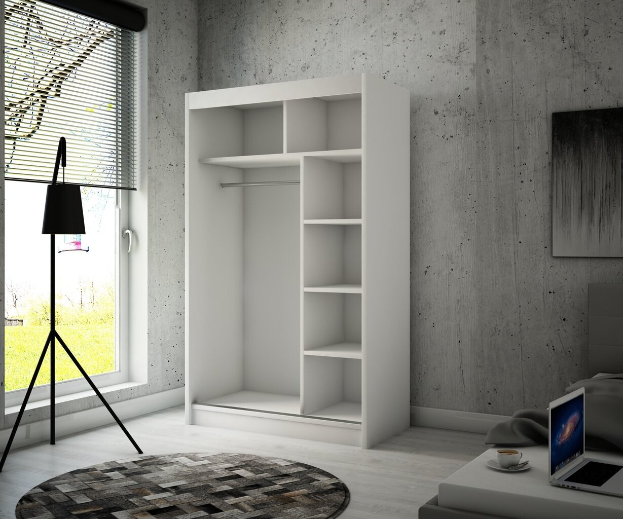 Adrk Furniture Gilton 120 cm, tammen värinen Vaatekaappi hinta ja tiedot | Kaapit | hobbyhall.fi