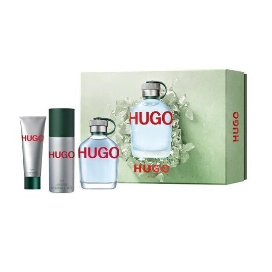 Miesten Hugo Boss Hugo Man -setti, EDT 125 ml + suihkedeodorantti 150 ml + suihkugeeli 50 ml. hinta ja tiedot | Miesten hajuvedet | hobbyhall.fi