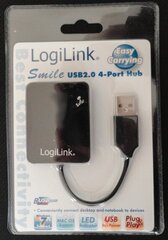 LogiLink HUB USB 2.0 4 portilla Smile - musta UA0139 hinta ja tiedot | Adapterit | hobbyhall.fi