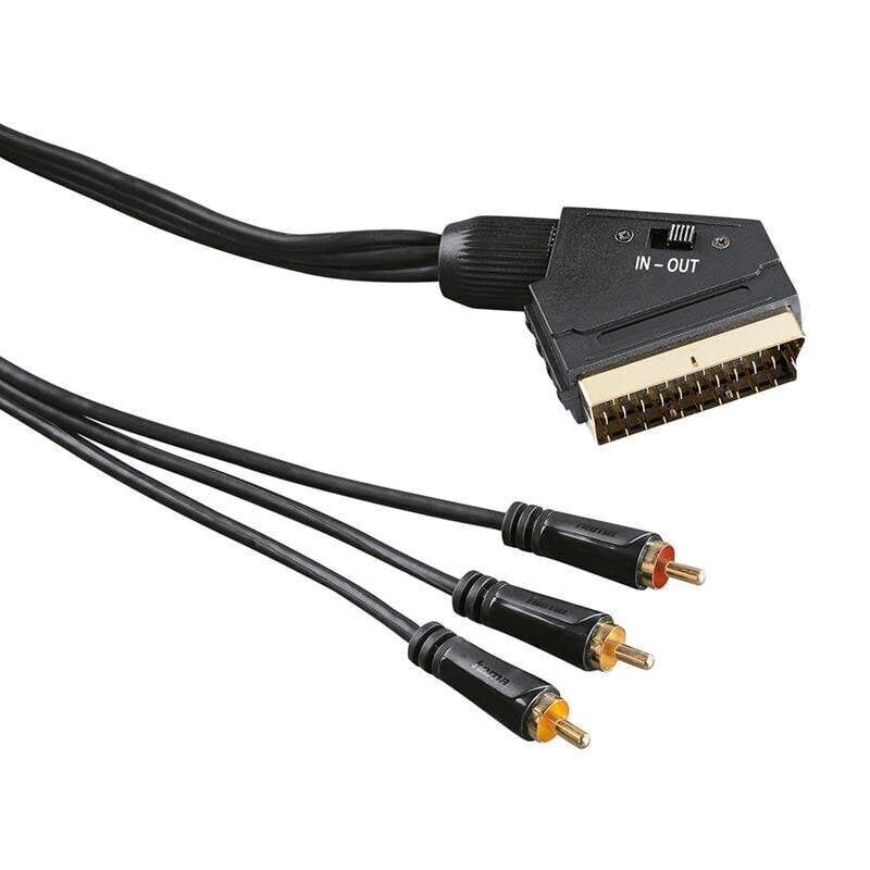 Hama Scart - 3RCA kaapeli,1,5m hinta ja tiedot | Kaapelit ja adapterit | hobbyhall.fi