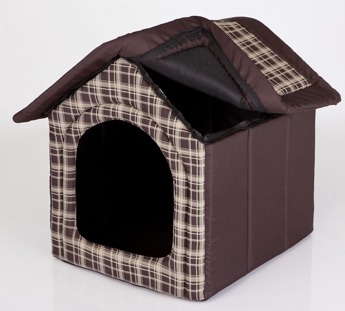 Talo-pesä Hobbydog R3 ruudullinen, 52x46x53 cm, ruskea hinta ja tiedot | Pedit ja pesät | hobbyhall.fi