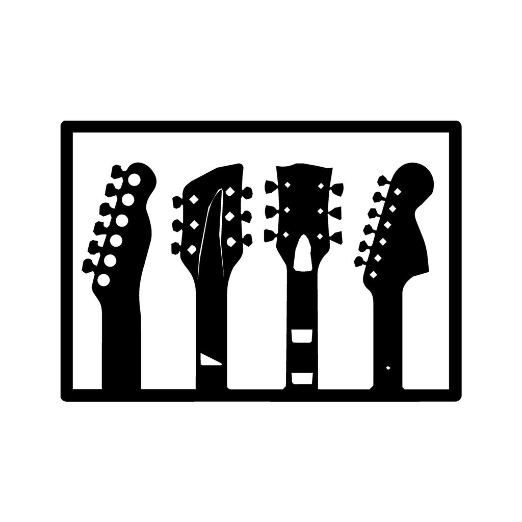Metallinen seinäkoriste Guitar Musta, 46x32 cm hinta ja tiedot | Sisustustuotteet | hobbyhall.fi
