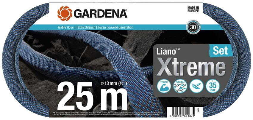 Gardena Liano Xtreme -tekstiililetkusetti, 25 m hinta ja tiedot | Puutarhaletkut, kastelukannut ja muut kastelutarvikkeet | hobbyhall.fi