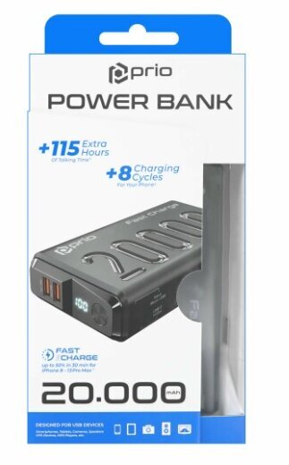 PRIO Power Bank 20W PD / QC3.0 / 20 000 mAh hinta ja tiedot | Varavirtalähteet | hobbyhall.fi