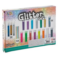 Grafix, Glitterisetti 70 kpl hinta ja tiedot | Taide- ja askartelutarvikkeet | hobbyhall.fi