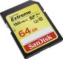 Muistitikku SANDISK Extreme SDXC Card 64GB 150MB/s hinta ja tiedot | Kameran muistikortit | hobbyhall.fi