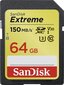 Muistitikku SANDISK Extreme SDXC Card 64GB 150MB/s hinta ja tiedot | Kameran muistikortit | hobbyhall.fi