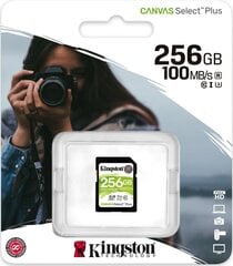 KINGSTON 256GB SDXC Canvas Select Plus muistitikku hinta ja tiedot | Kameran muistikortit | hobbyhall.fi